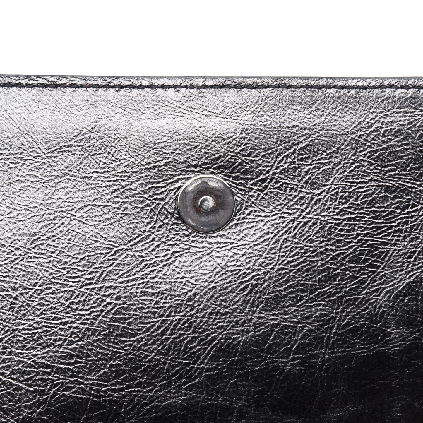 Metallic Calfskin Monogram Large Belle De Jour Clutch Dark Silver