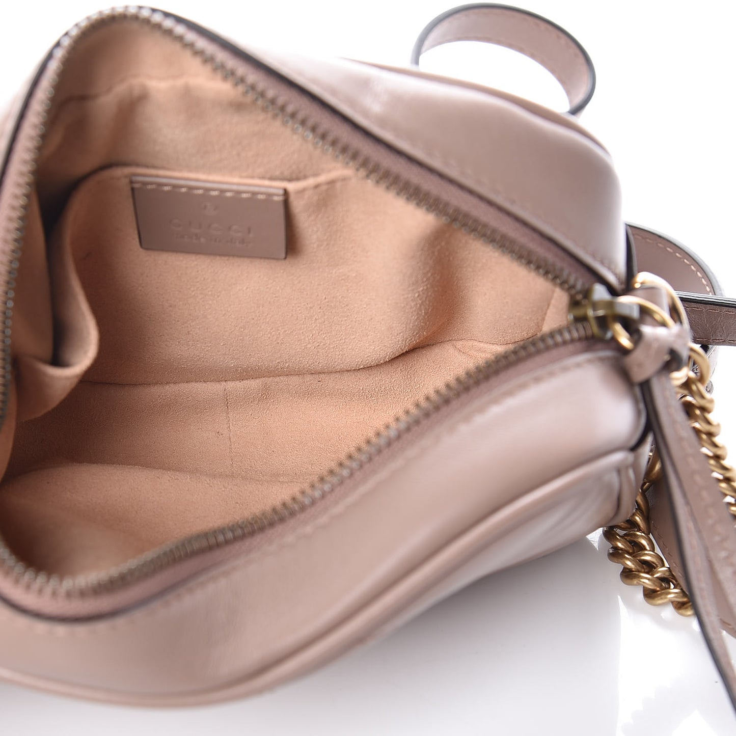 Calfskin Matelasse Mini GG Marmont Chain Shoulder Bag Porcelain Rose