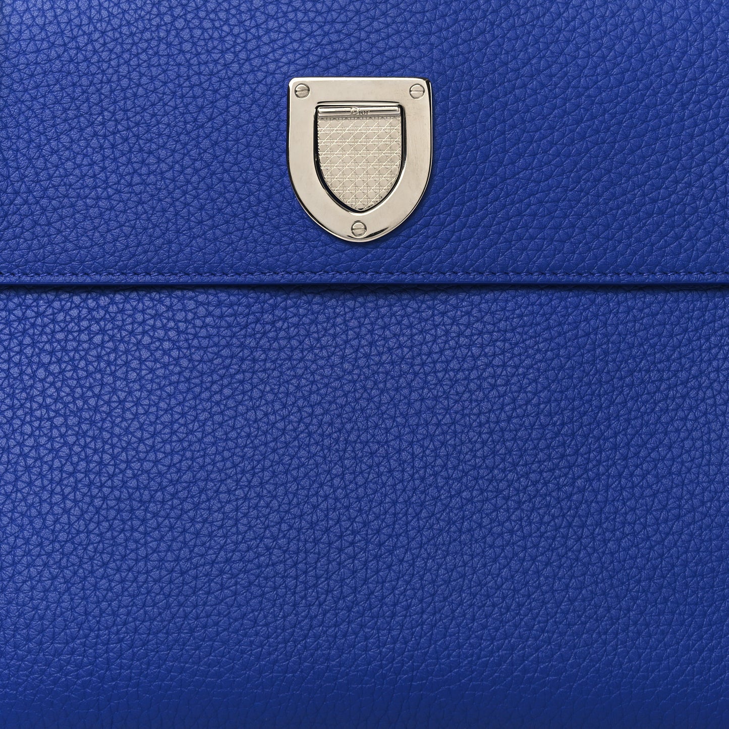 Grained Calfskin Medium Diorever Flap Blue