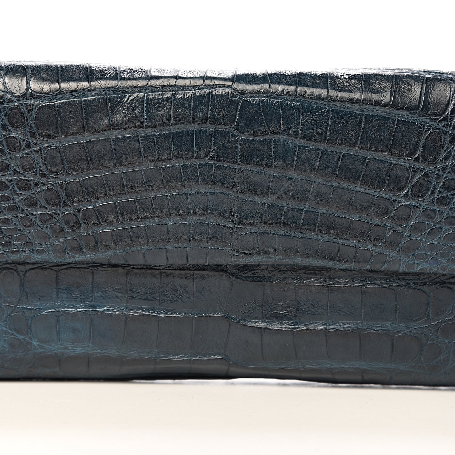 Crocodile Gotham Flap Clutch Dark Blue