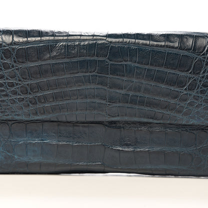 Nancy Gonzalez Crocodile Gotham Flap Clutch Dark Blue 10 of 10