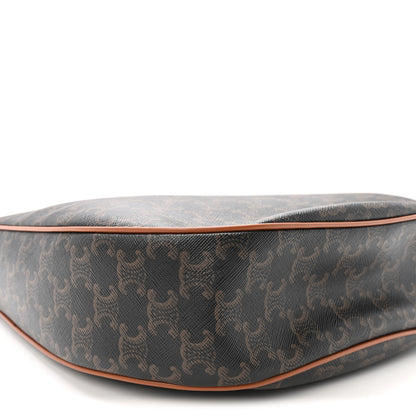 Celine Calfskin Triomphe Canvas Heloise Shoulder Bag Tan 8 of 9
