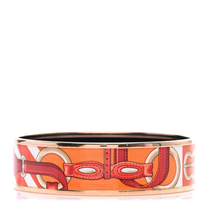 Hermes Enamel Printed Wide Coaching Bracelet 62 3 of 6