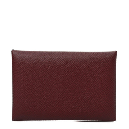 Hermes Epsom Calvi Card Case Rouge H 1 of 7