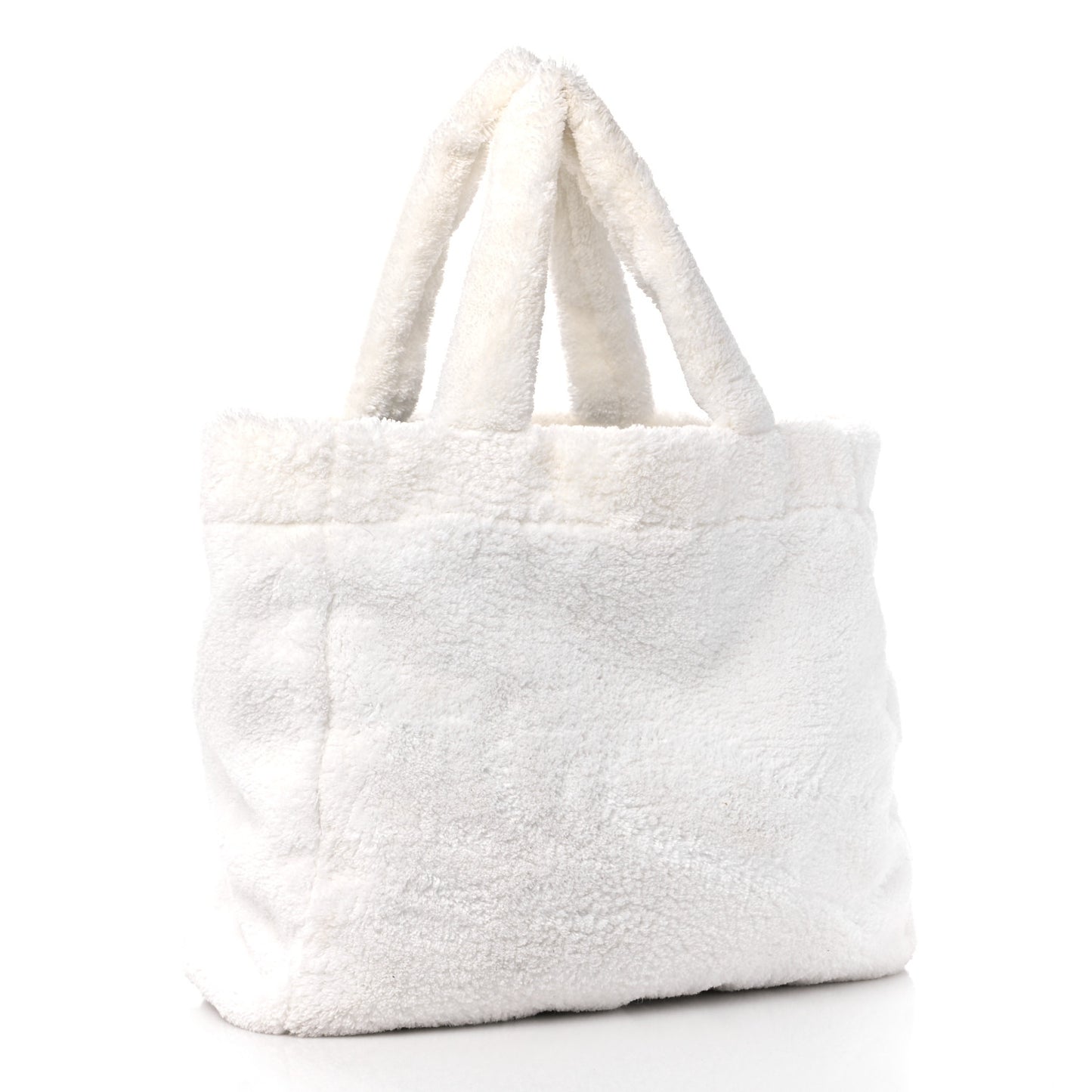 Terry Cloth Tote Bag White Black