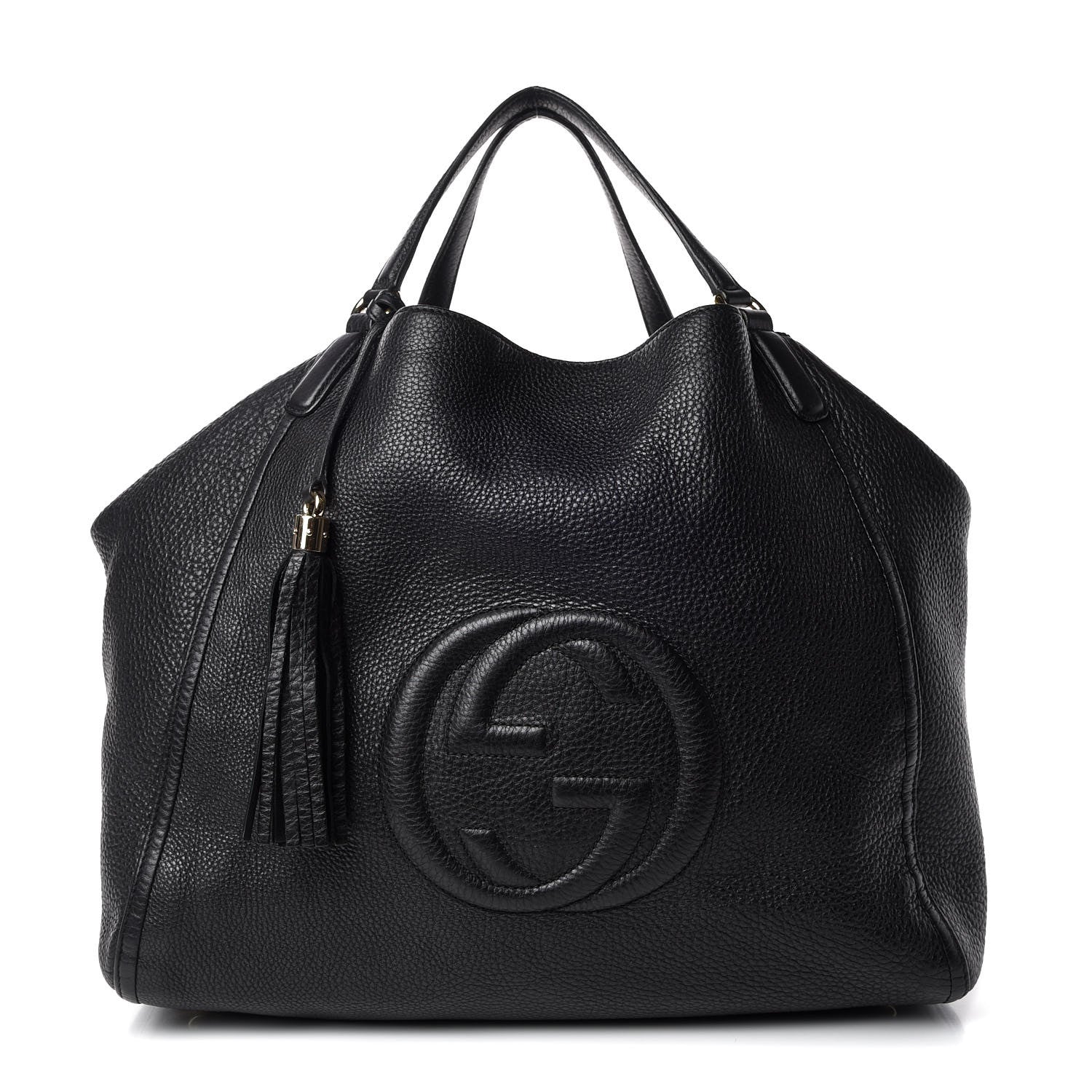 Gucci Pebbled Calfskin Large Soho Shoulder Bag Black 1 of 12