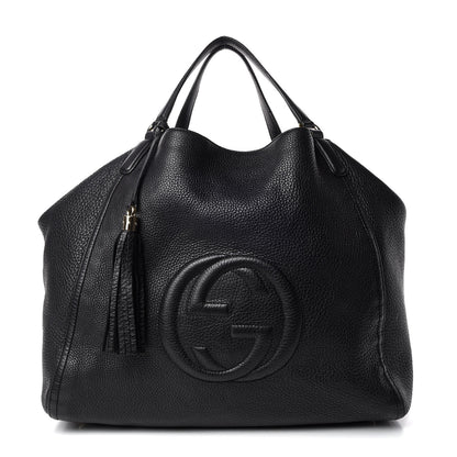 Gucci Pebbled Calfskin Large Soho Shoulder Bag Black 1 of 12