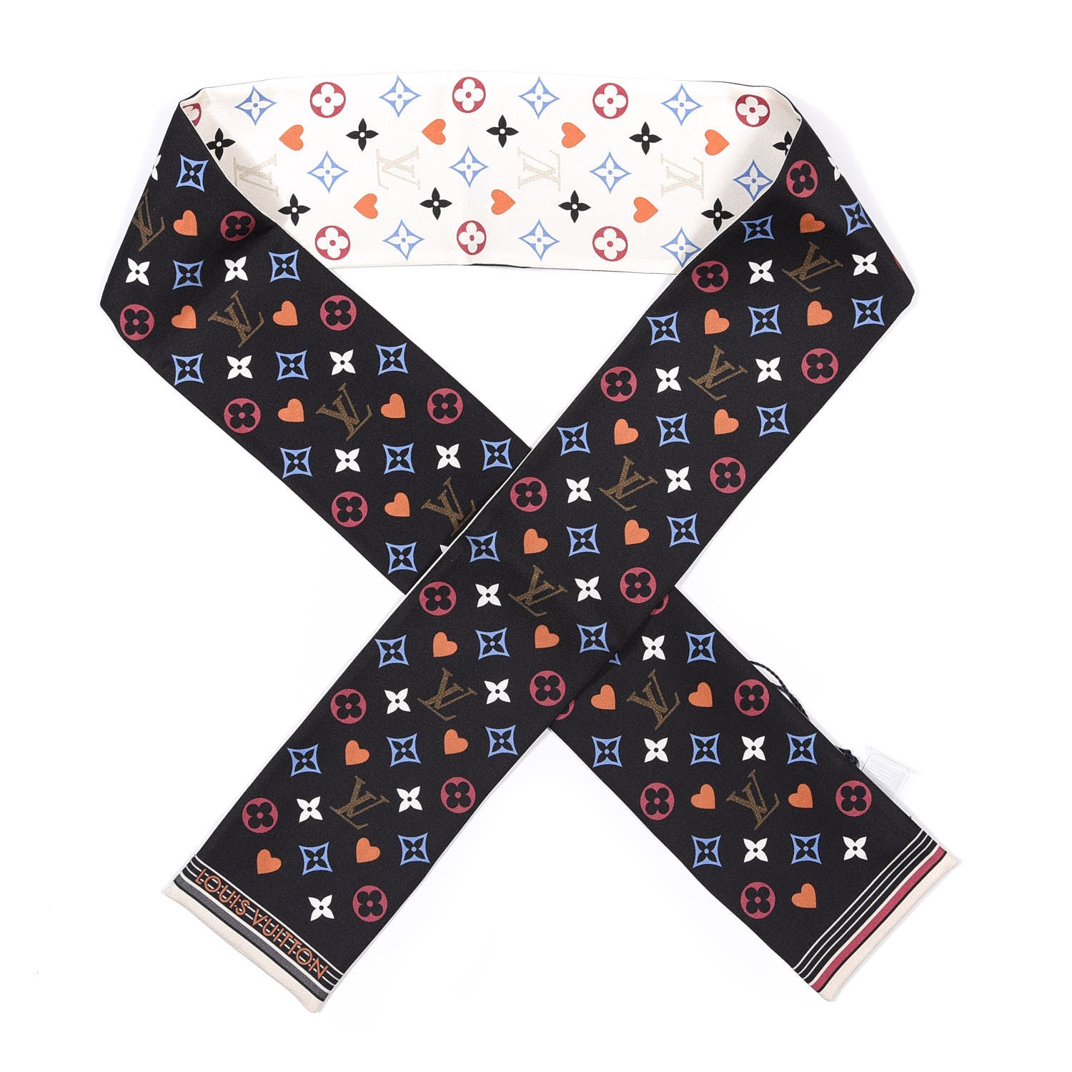 Louis Vuitton Silk Game On Bandeau Black White 1 of 4