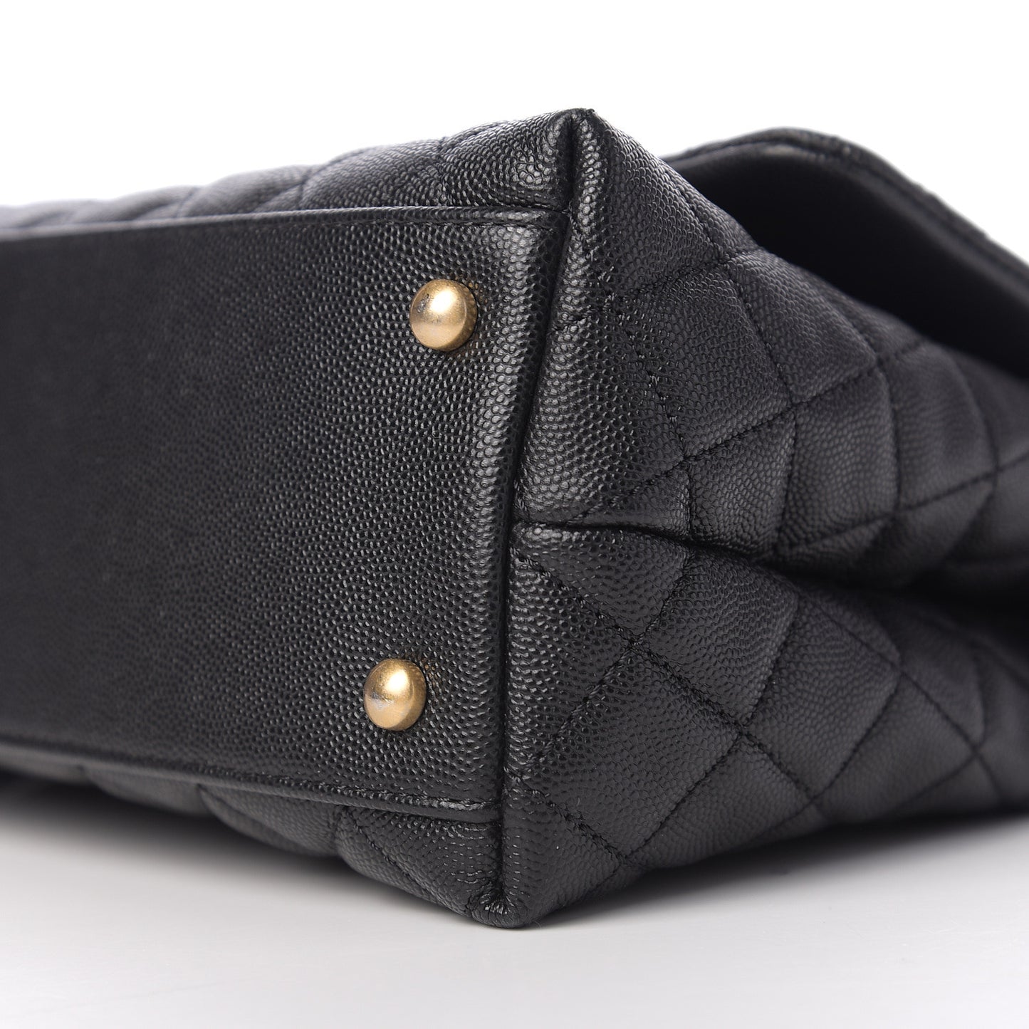 Caviar Quilted Small Coco Handle Flap Black
