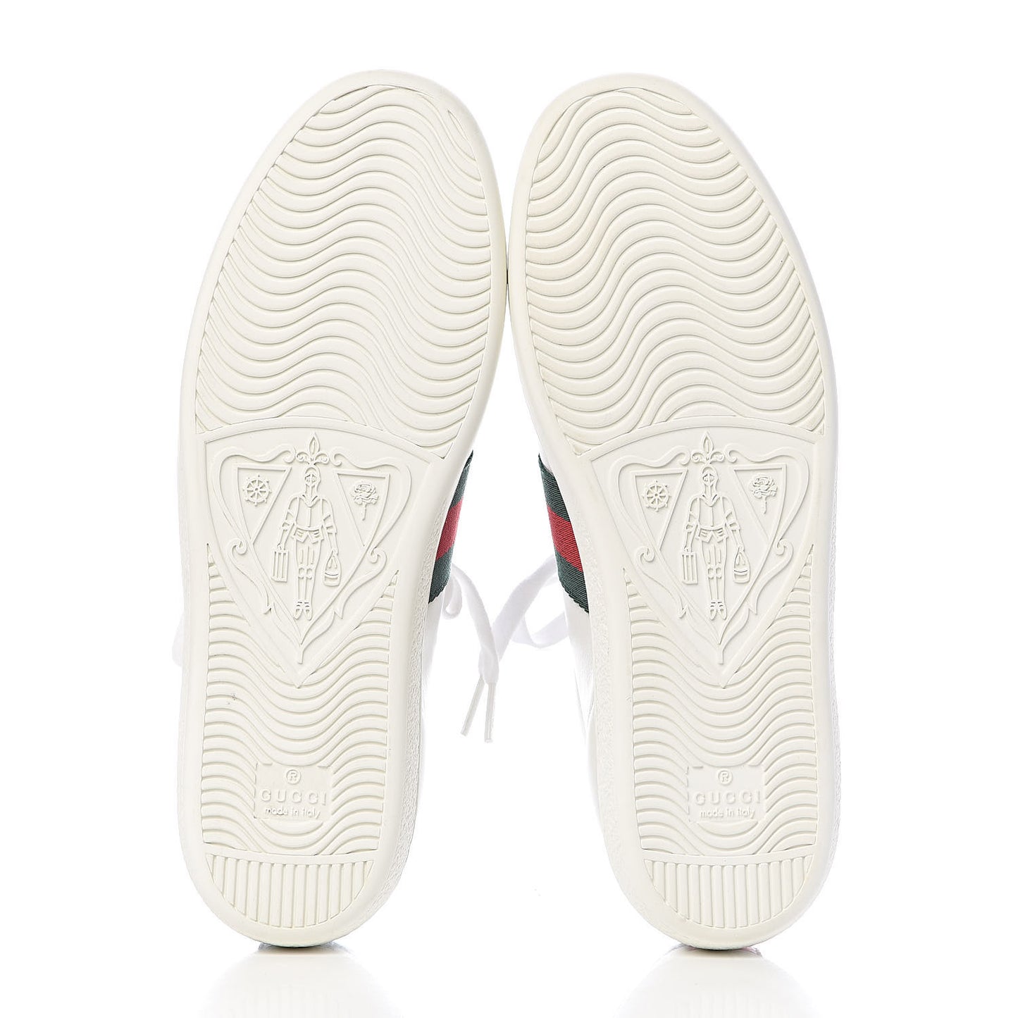 Calfskin Ayers Bee Embroidered Womens Ace Sneakers 37.5 White Green