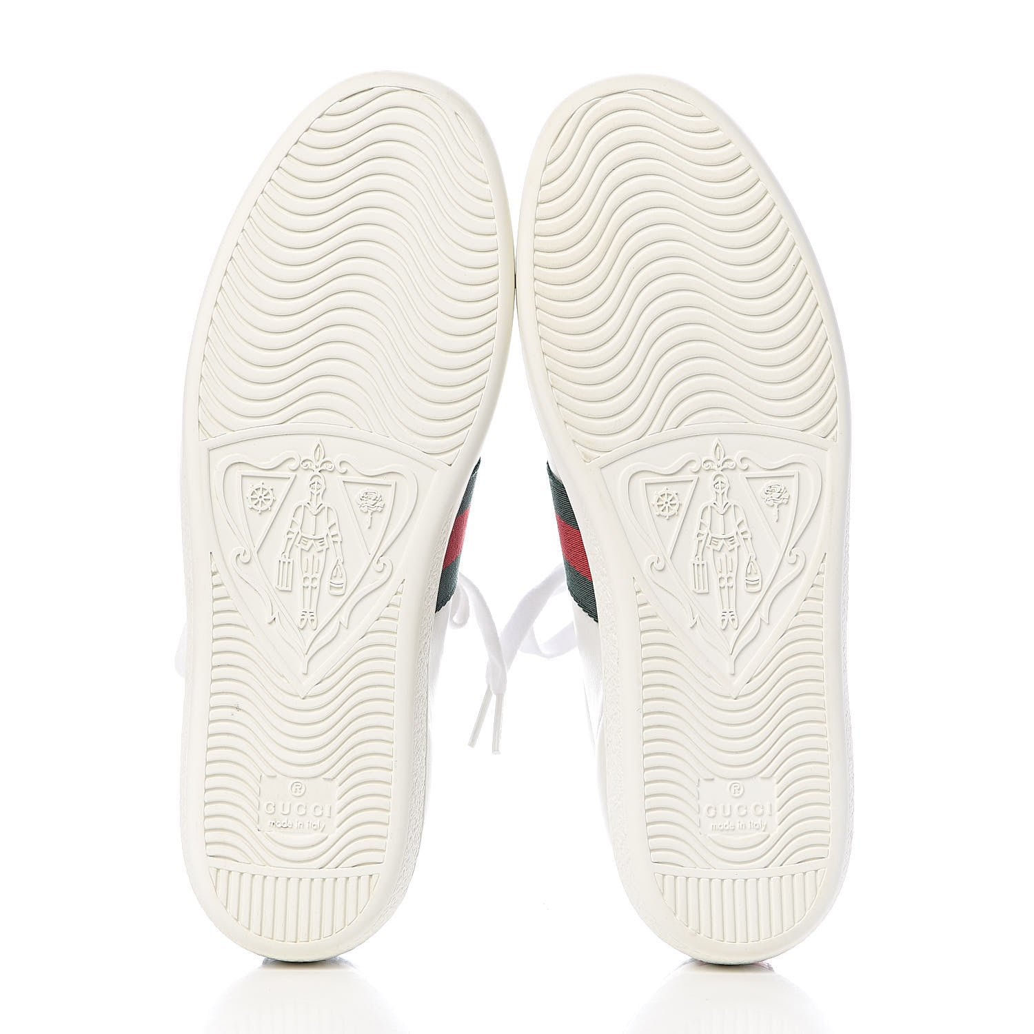 Gucci Calfskin Ayers Bee Embroidered Womens Ace Sneakers 37.5 White Green 5 of 13