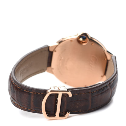 Cartier 18K Pink Gold Alligator 40mm Ballon Bleu De Cartier Automatic Watch 3 of 5