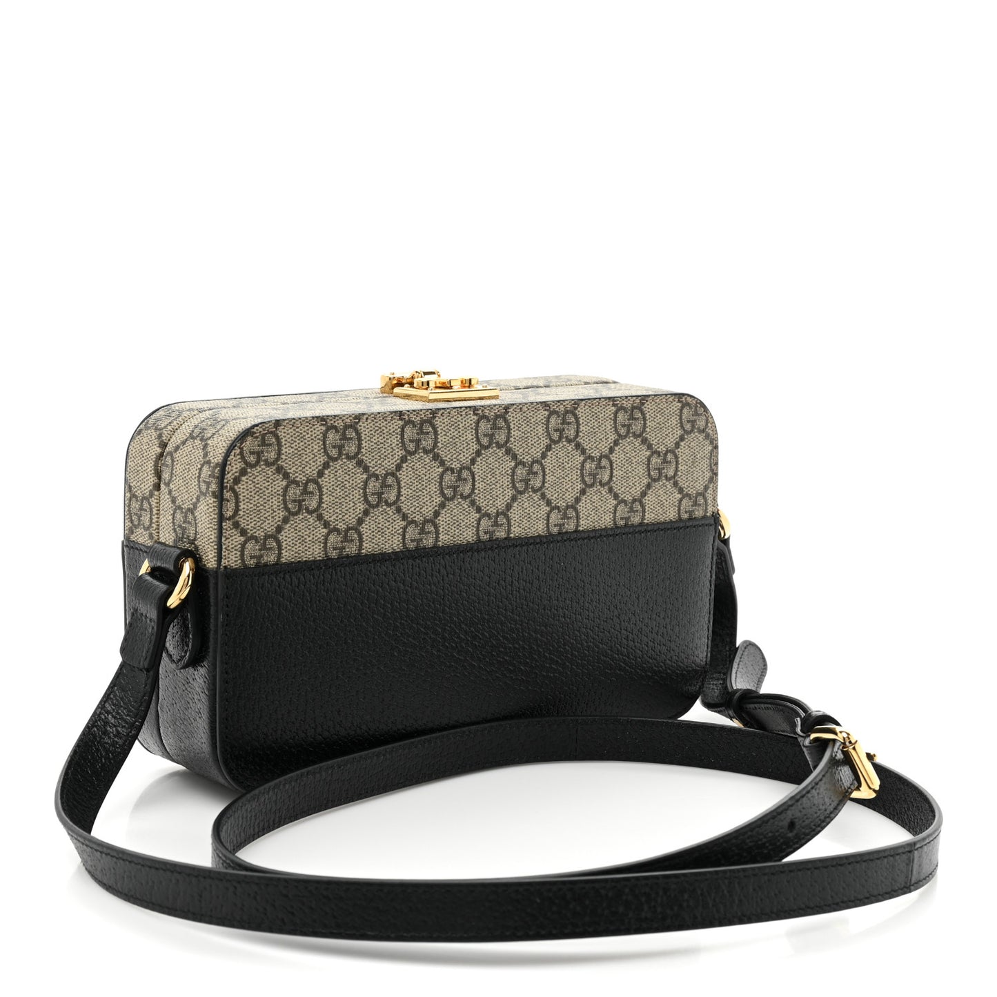 GG Supreme Monogram Textured Dollar Calfskin Mini New Basket Shoulder Bag Beige Ebony Black