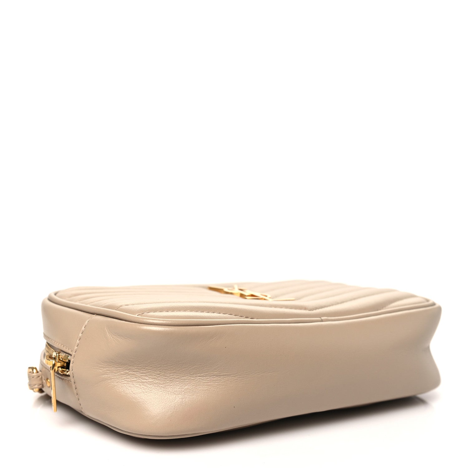 Saint Laurent Calfskin Matelasse Monogram Mini Lou Camera Bag Dark Beige 4 of 11