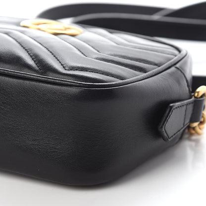 Gucci Calfskin Matelasse Mini GG Marmont Chain Shoulder Bag Black 9 of 10