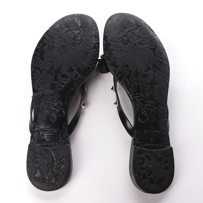 Valentino Garavani PVC Jelly Rockstud Bow Thong Sandals 37 Black 6 of 9