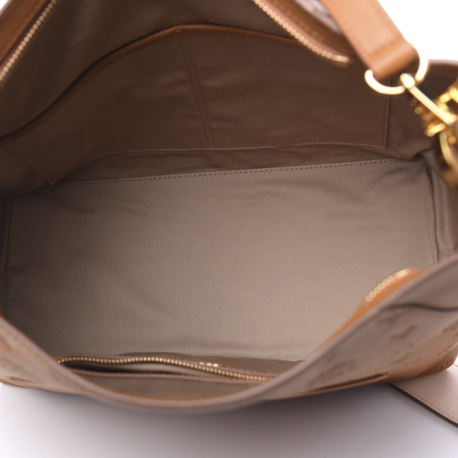 MCM Calfskin Ottomar Monogram Medium Klara Hobo Cognac 6 of 11