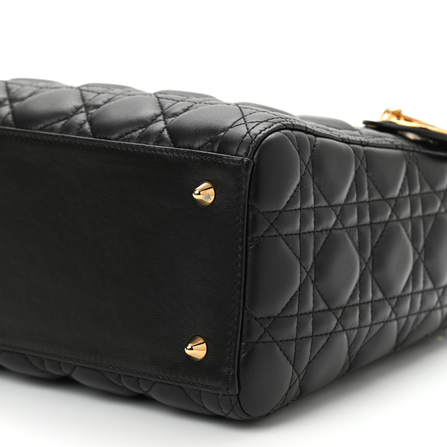 Christian Dior Lambskin Cannage Medium Lady Dior Black 9 of 9