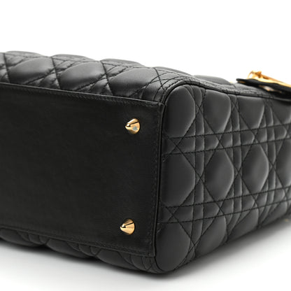 Christian Dior Lambskin Cannage Medium Lady Dior Black 9 of 9