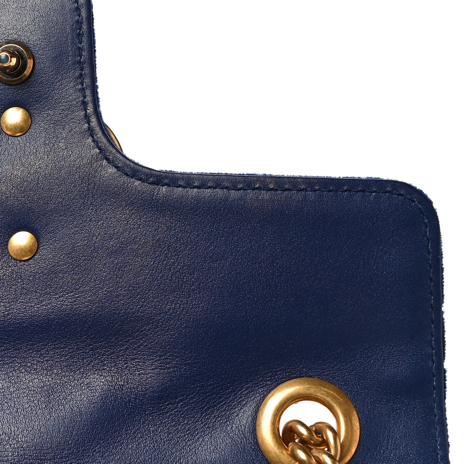 Gucci Velvet Matelasse Mini GG Marmont Shoulder Bag Cobalt Blue 14 of 15