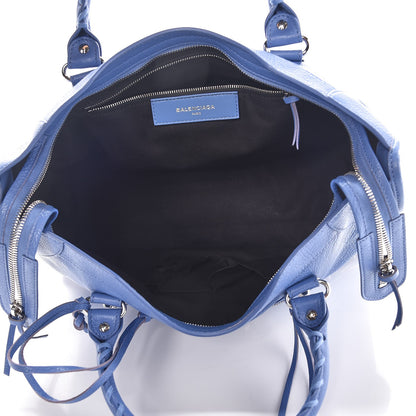 Balenciaga Chevre Silver Metallic Edge Hardware City Bleu Bleuet 6 of 8