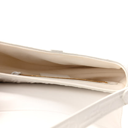 Christian Dior Calfskin Embossed Oblique Saddle Bag White 5 of 10