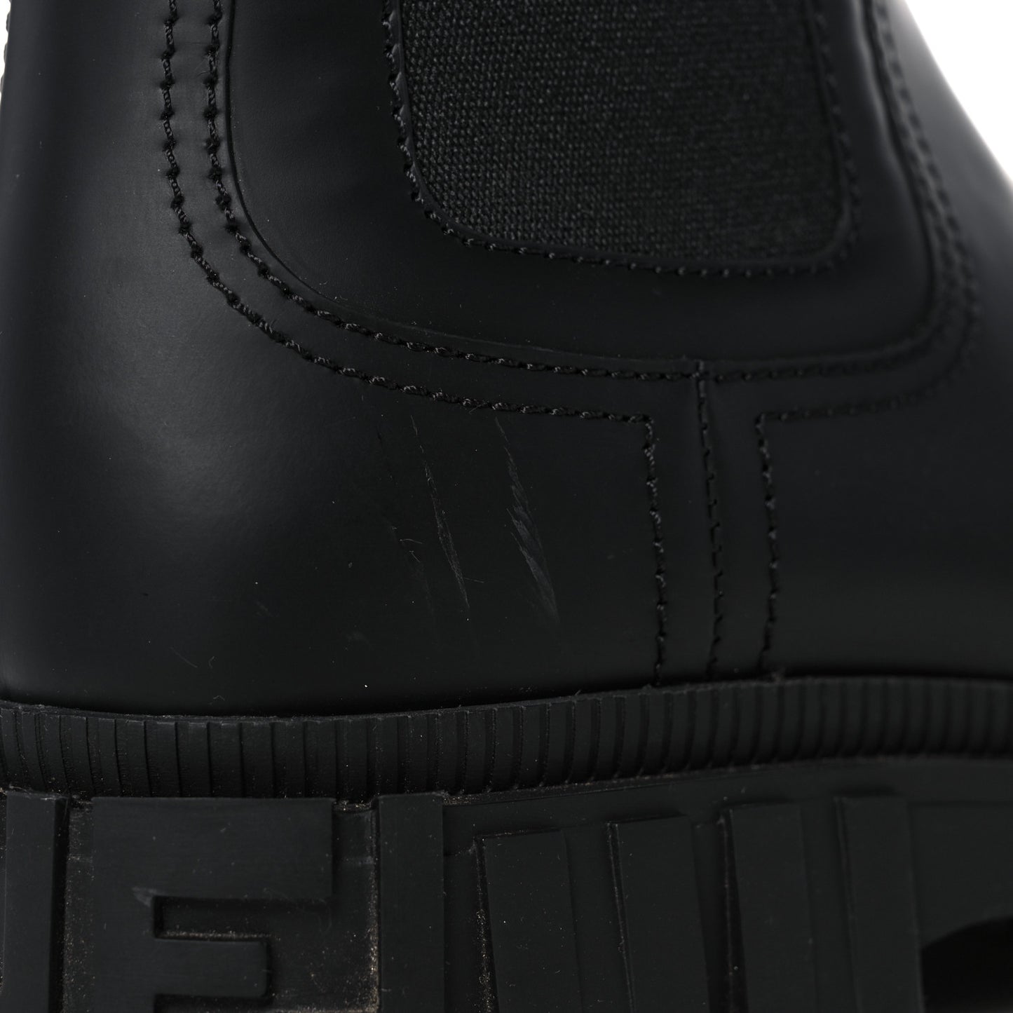 Calfskin Rubber Fendi Force Chelsea Boots 37 Black