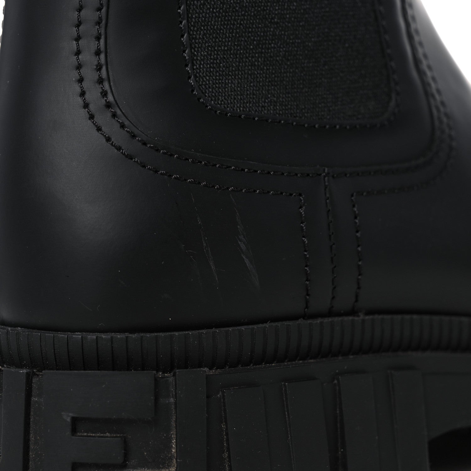 Fendi Calfskin Rubber Fendi Force Chelsea Boots 37 Black 14 of 15