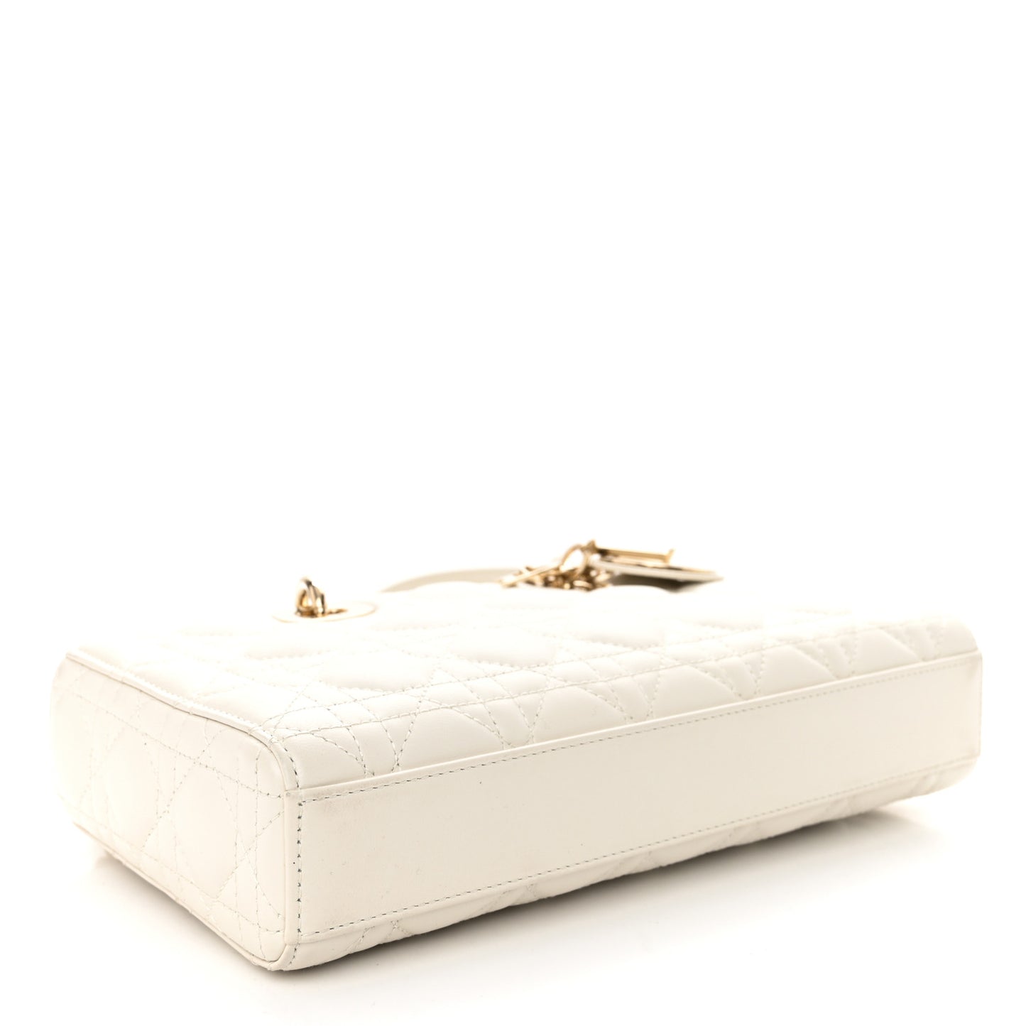 Calfskin Cannage Lady D-Joy White