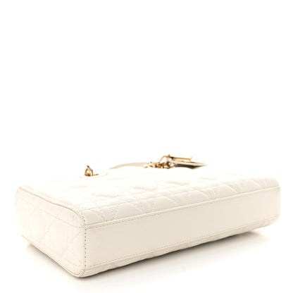 Christian Dior Calfskin Cannage Lady D-Joy White 4 of 10