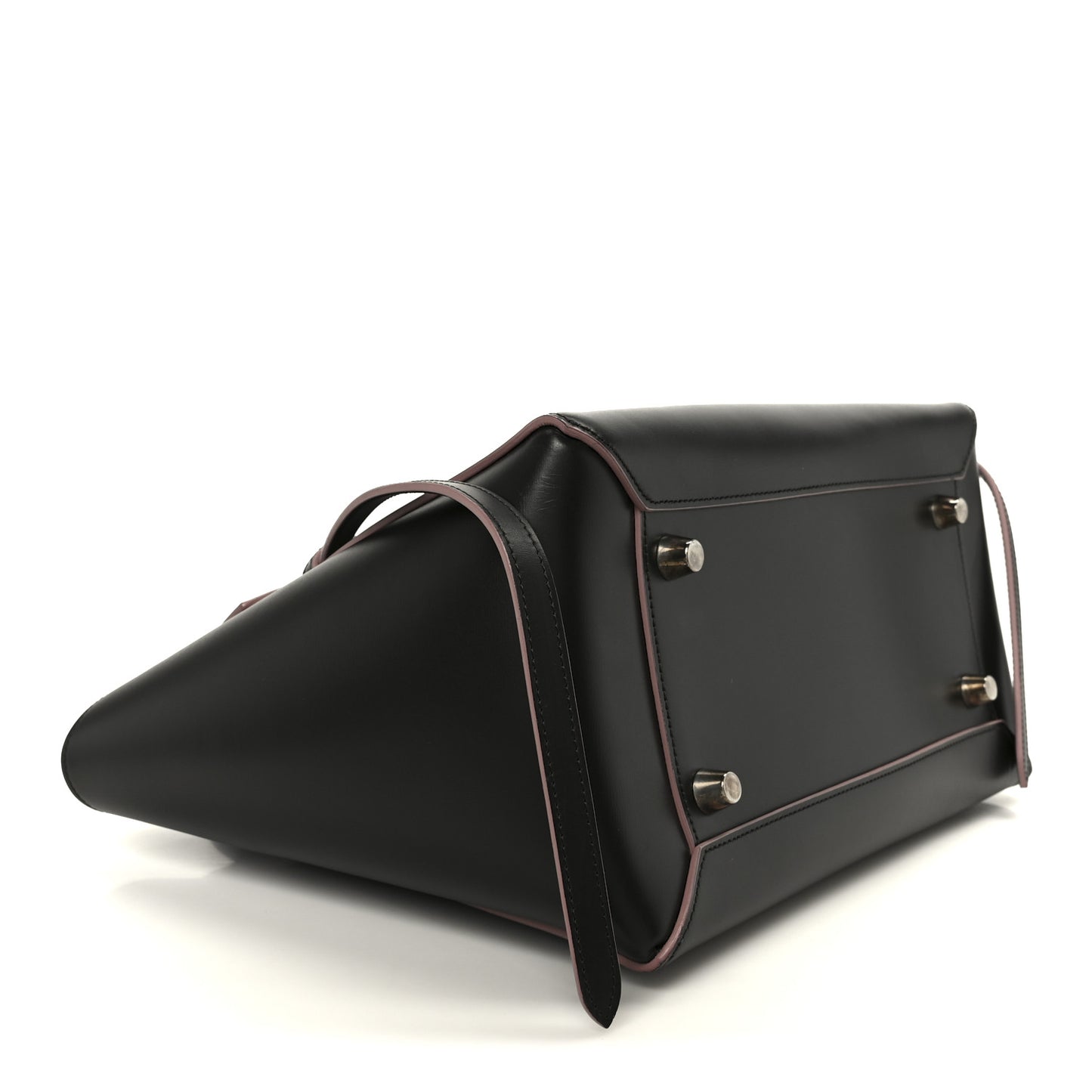 Smooth Calfskin Mini Belt Bag Dark Grey Pink