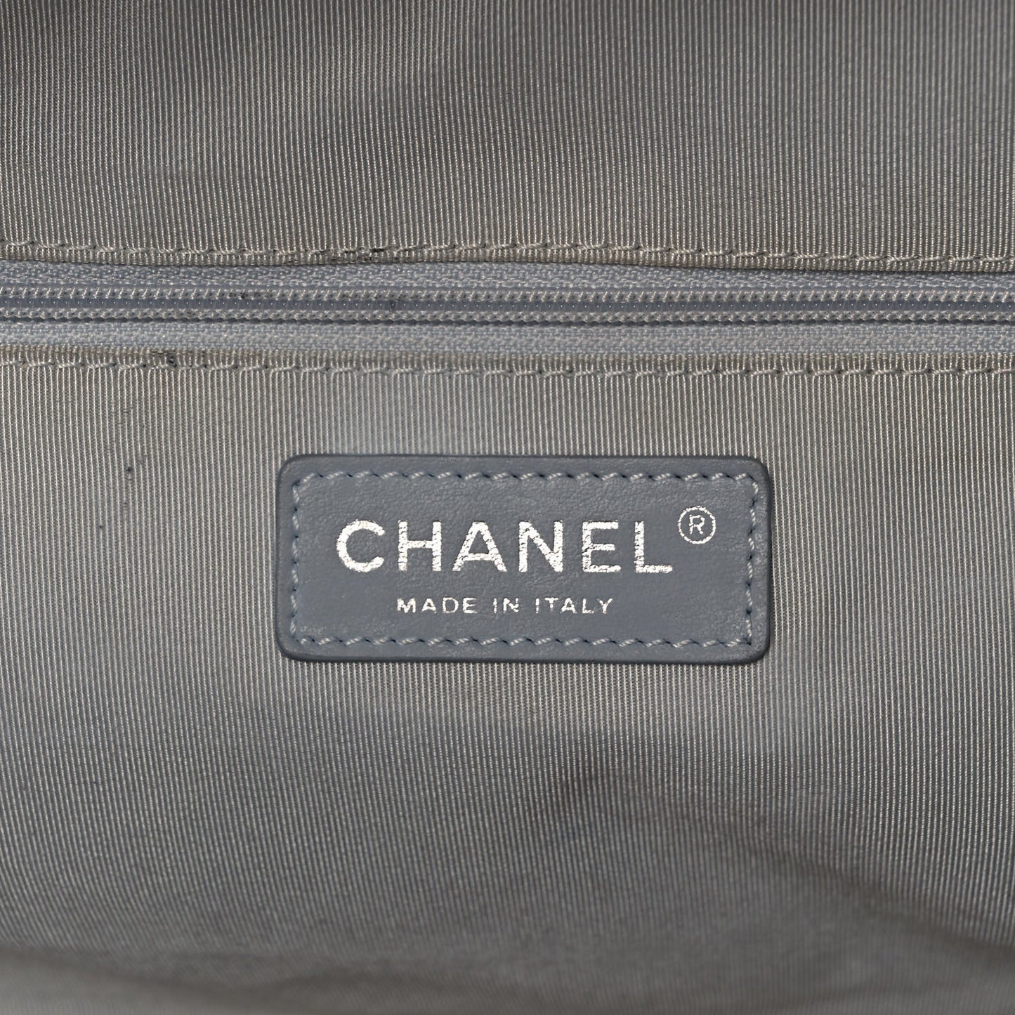 Metallic Calfskin Quilted Medium Airlines Round Trip Bowling Bag Silver