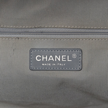 Chanel Metallic Calfskin Quilted Medium Airlines Round Trip Bowling Bag Silver 6 of 14