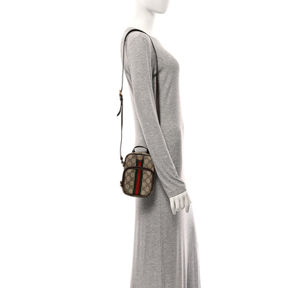 Gucci GG Supreme Monogram Web Mini Ophidia Double Zip Messenger Bag Beige New Acero 2 of 11