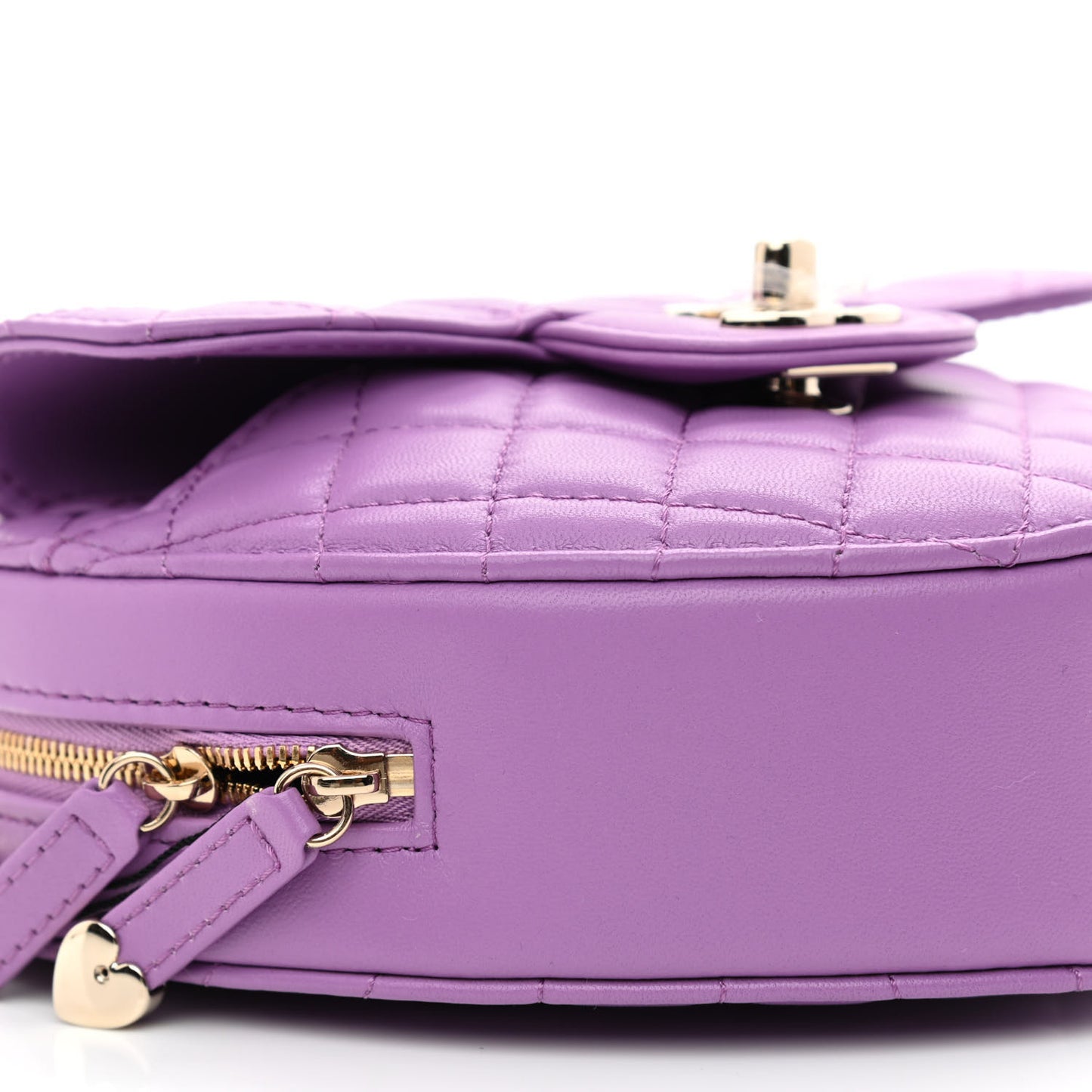 Lambskin Quilted CC In Love Heart Bag Purple