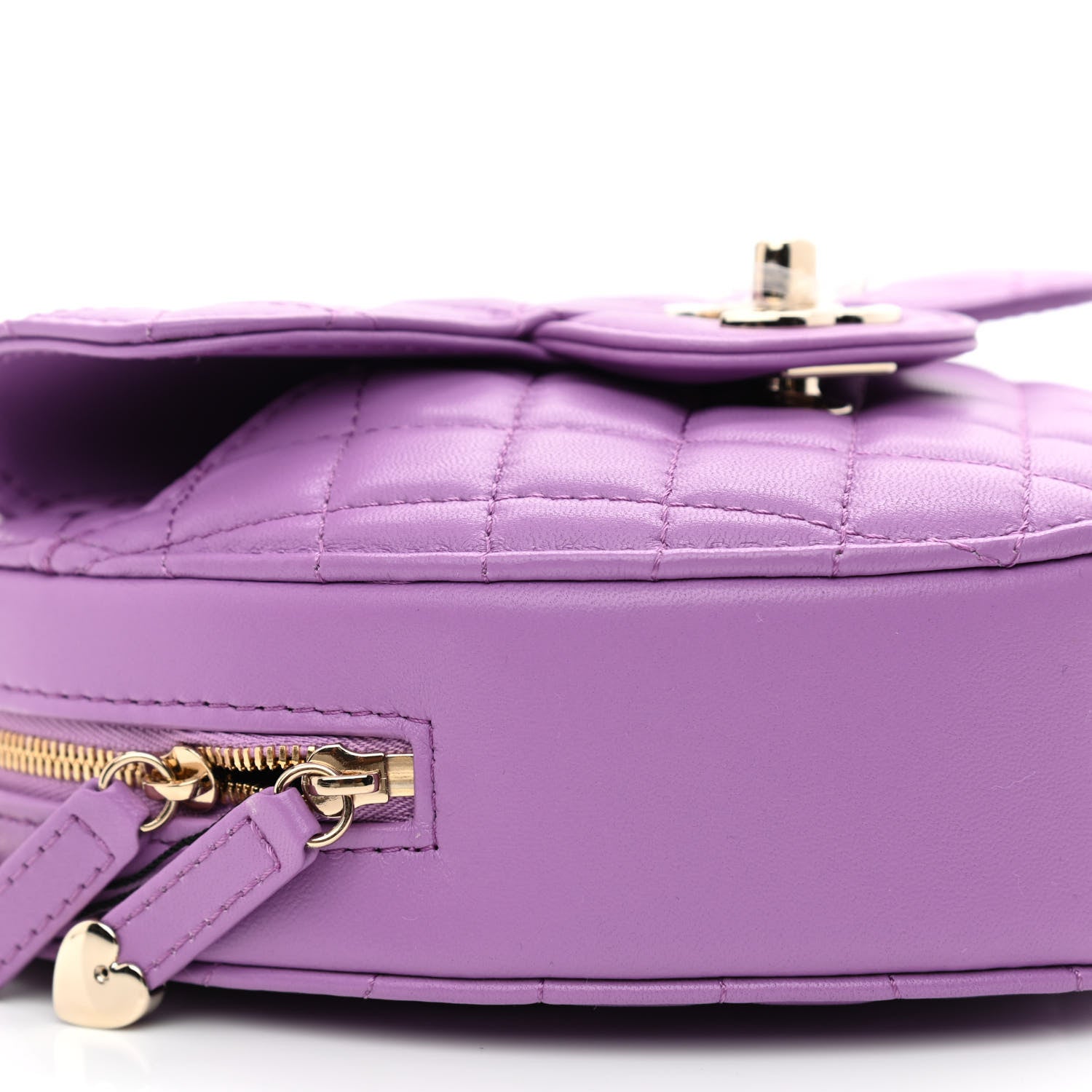 Chanel Lambskin Quilted CC In Love Heart Bag Purple 9 of 11