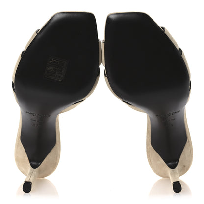 Saint Laurent Suede Tribute 85 Slide Sandals 37.5 Sand 7 of 13