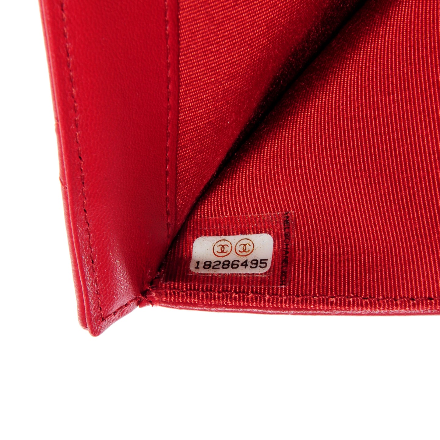Lambskin Quilted Large Flap Wallet Red