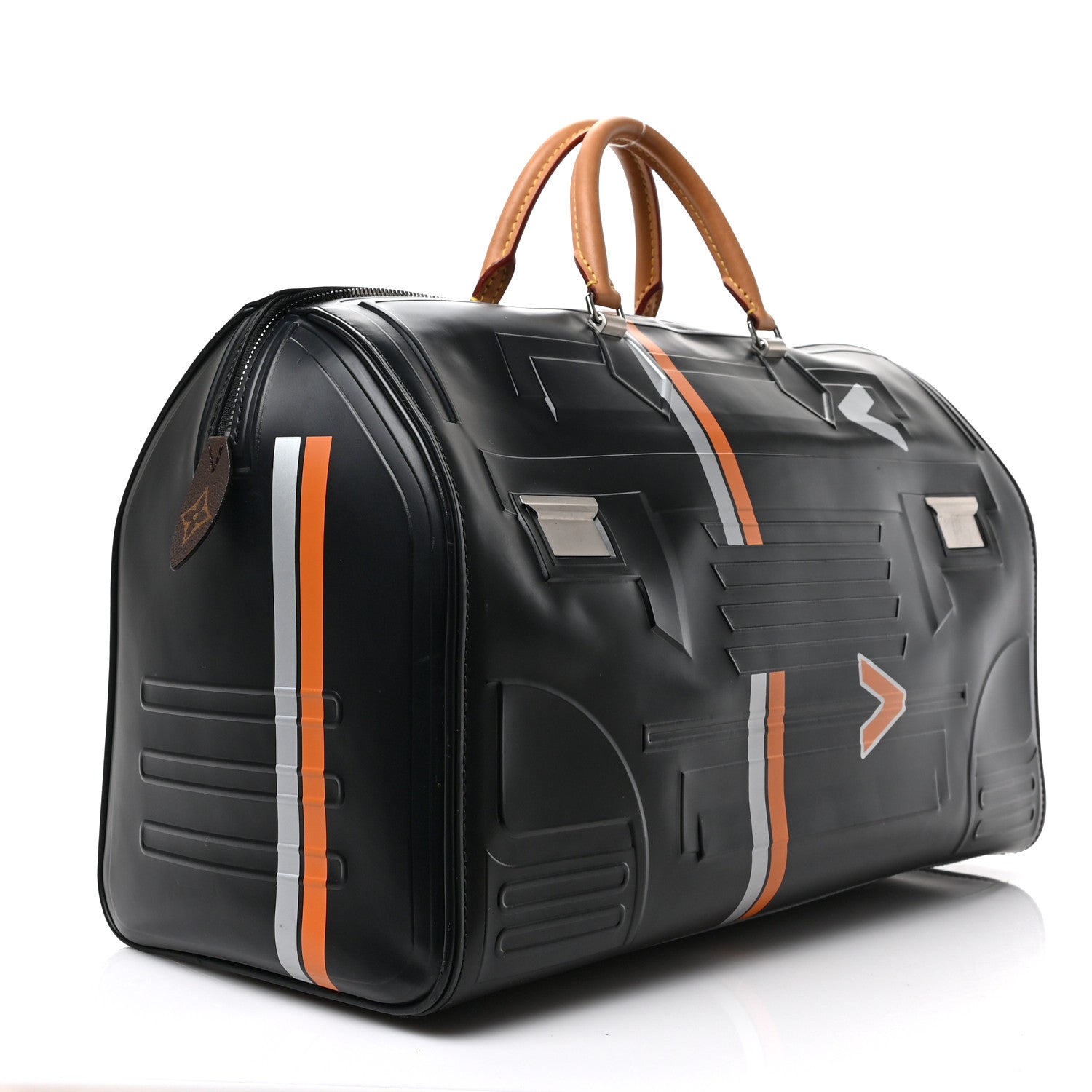 Louis Vuitton Calfskin Spaceship Embossed Speedy 40 Black 3 of 8