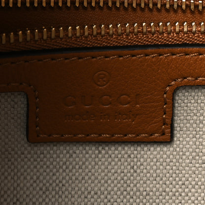 Gucci Aria Calfskin Web Large Attache Shoulder Bag Dark Orange 5 of 5