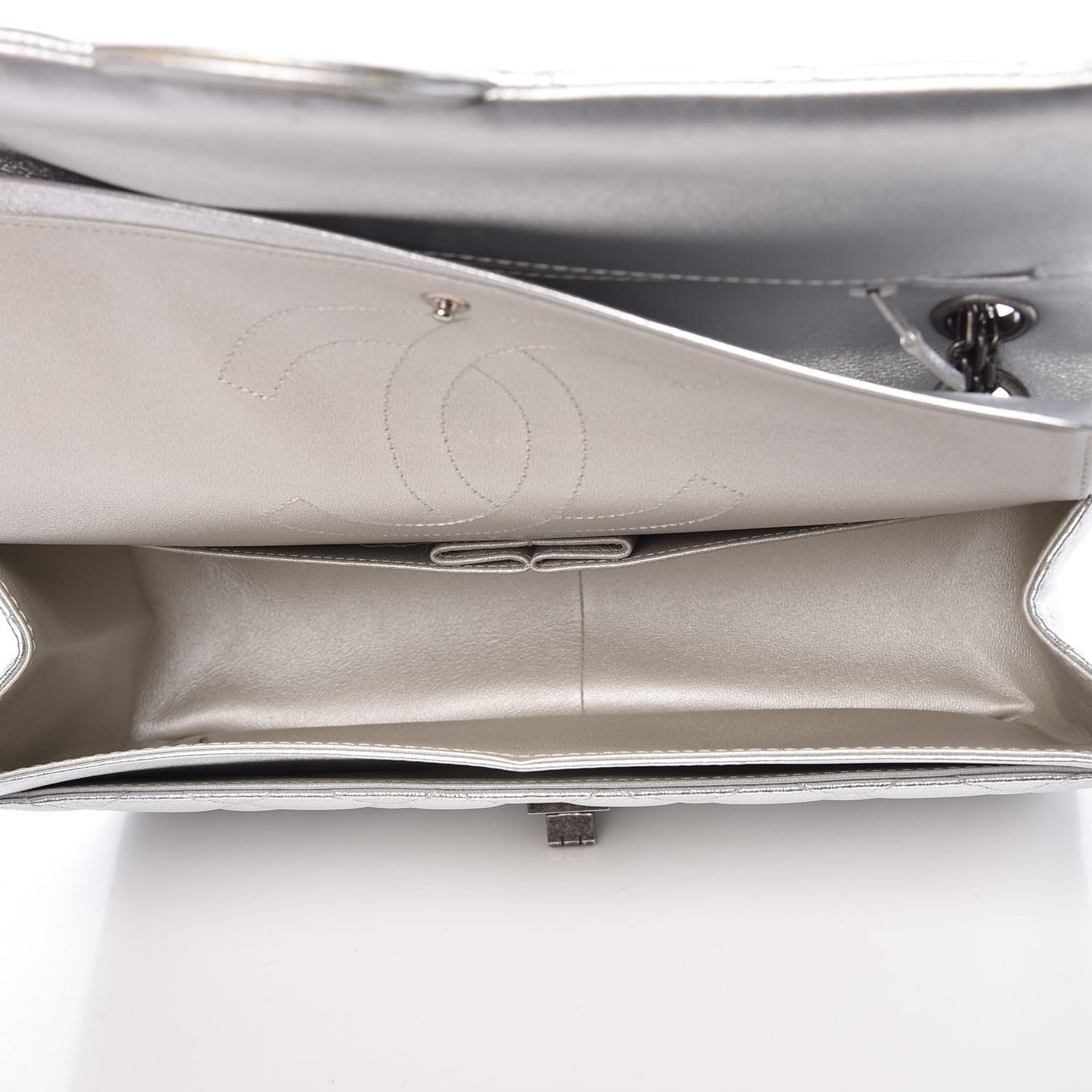 Metallic Lambskin Quilted 2.55 Reissue 226 Flap Silver