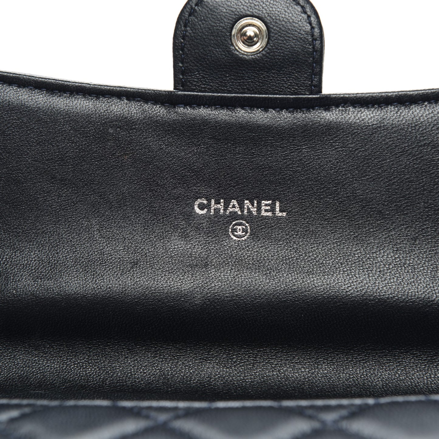 Lambskin Quilted Travel Wallet Navy