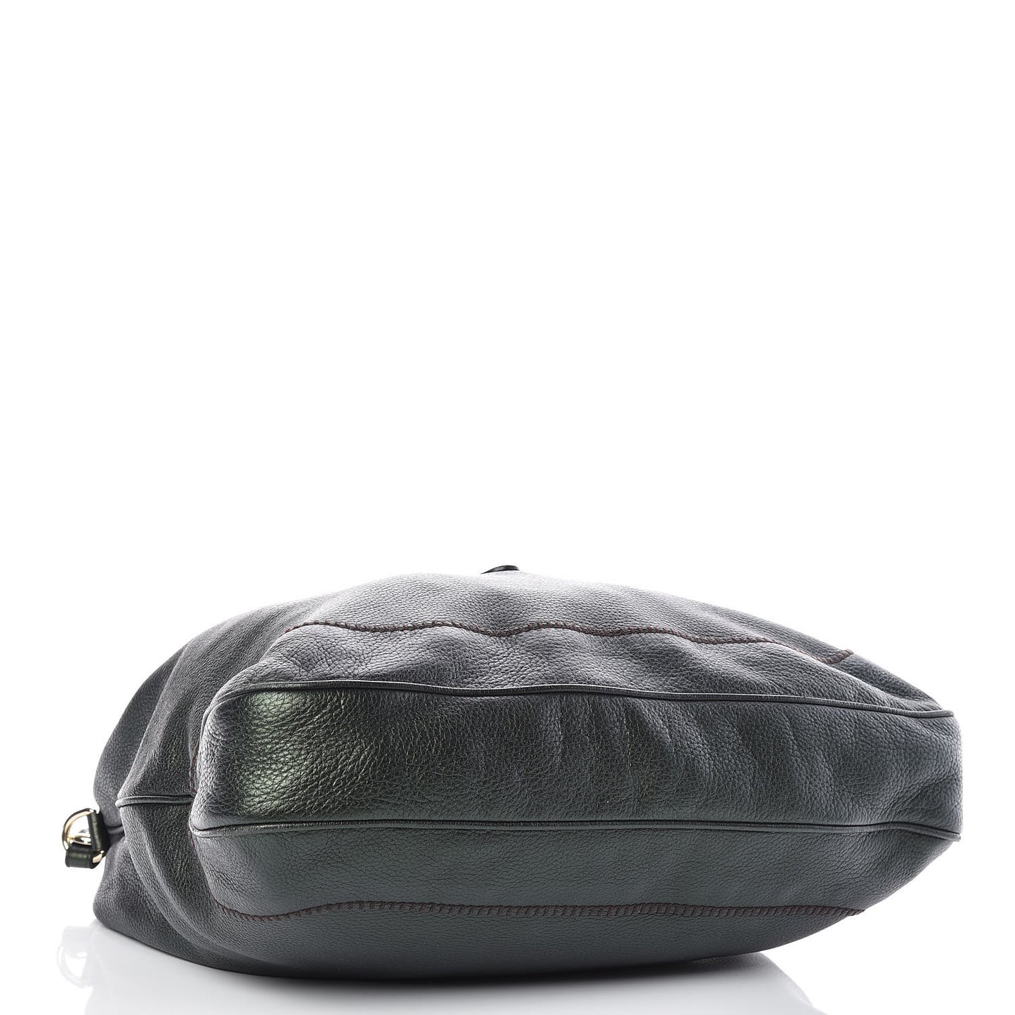 Metallic Pebbled Calfskin Large New Jackie Shoulder Bag Green