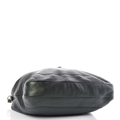 Gucci Metallic Pebbled Calfskin Large New Jackie Shoulder Bag Green 5 of 11