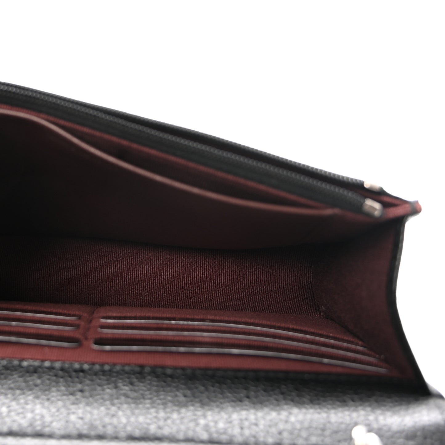 Caviar Quilted Wallet on Chain WOC Black