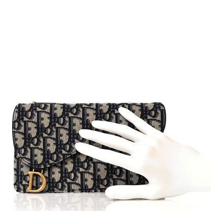 Christian Dior Monogram Saddle Pouch Wallet Blue 2 of 9