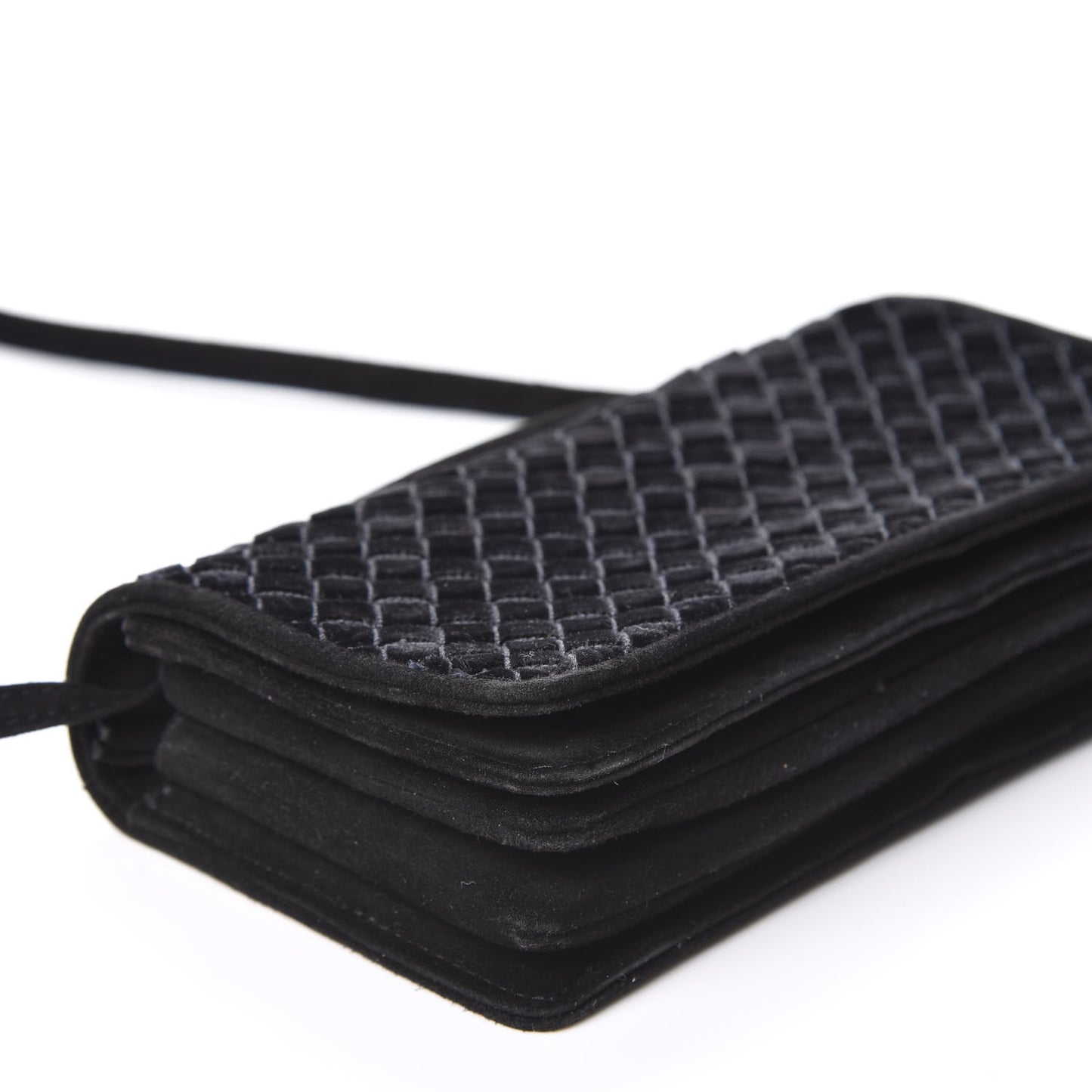 Velvet Intrecciato Top Handle Crossbody Black