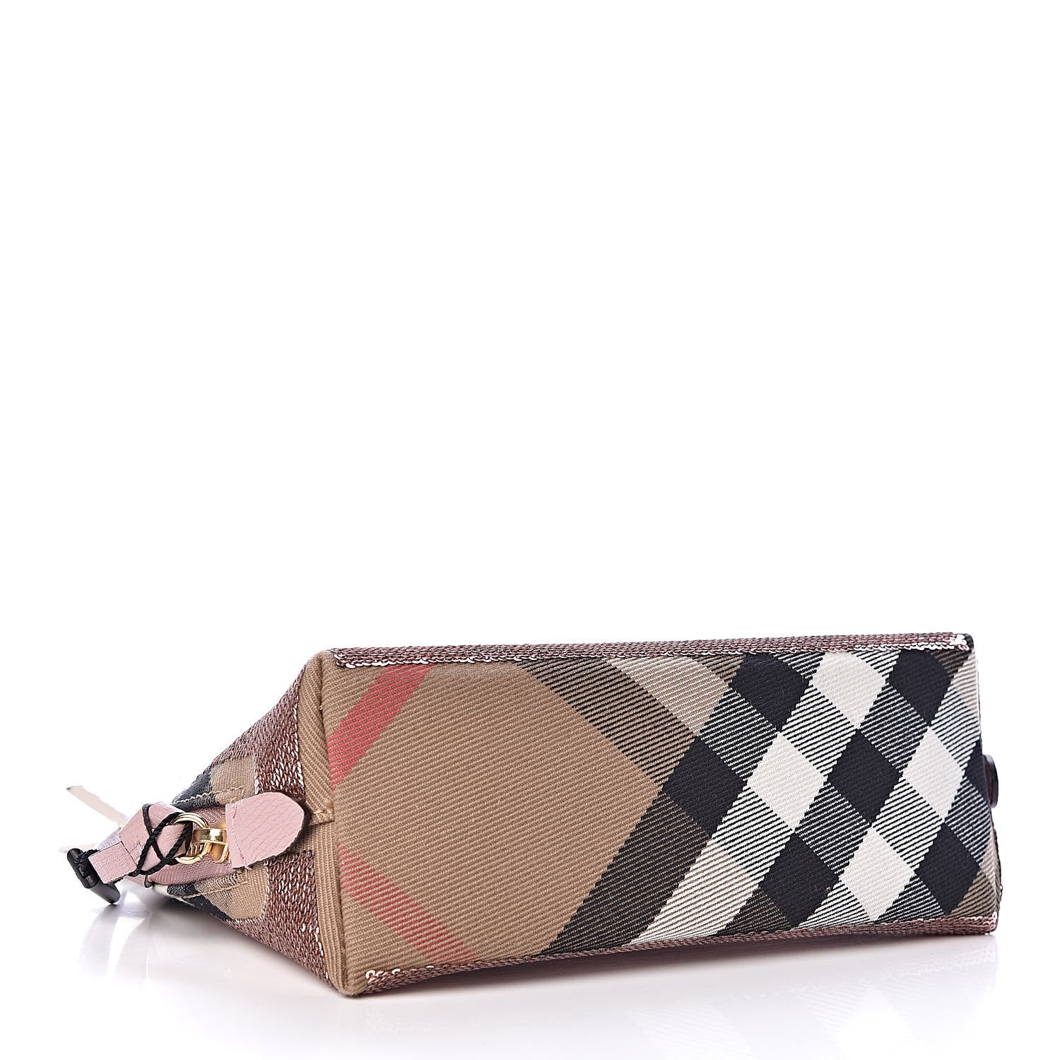 Burberry House Check Sequin Peyton Pouch Bag Pink 4 of 9
