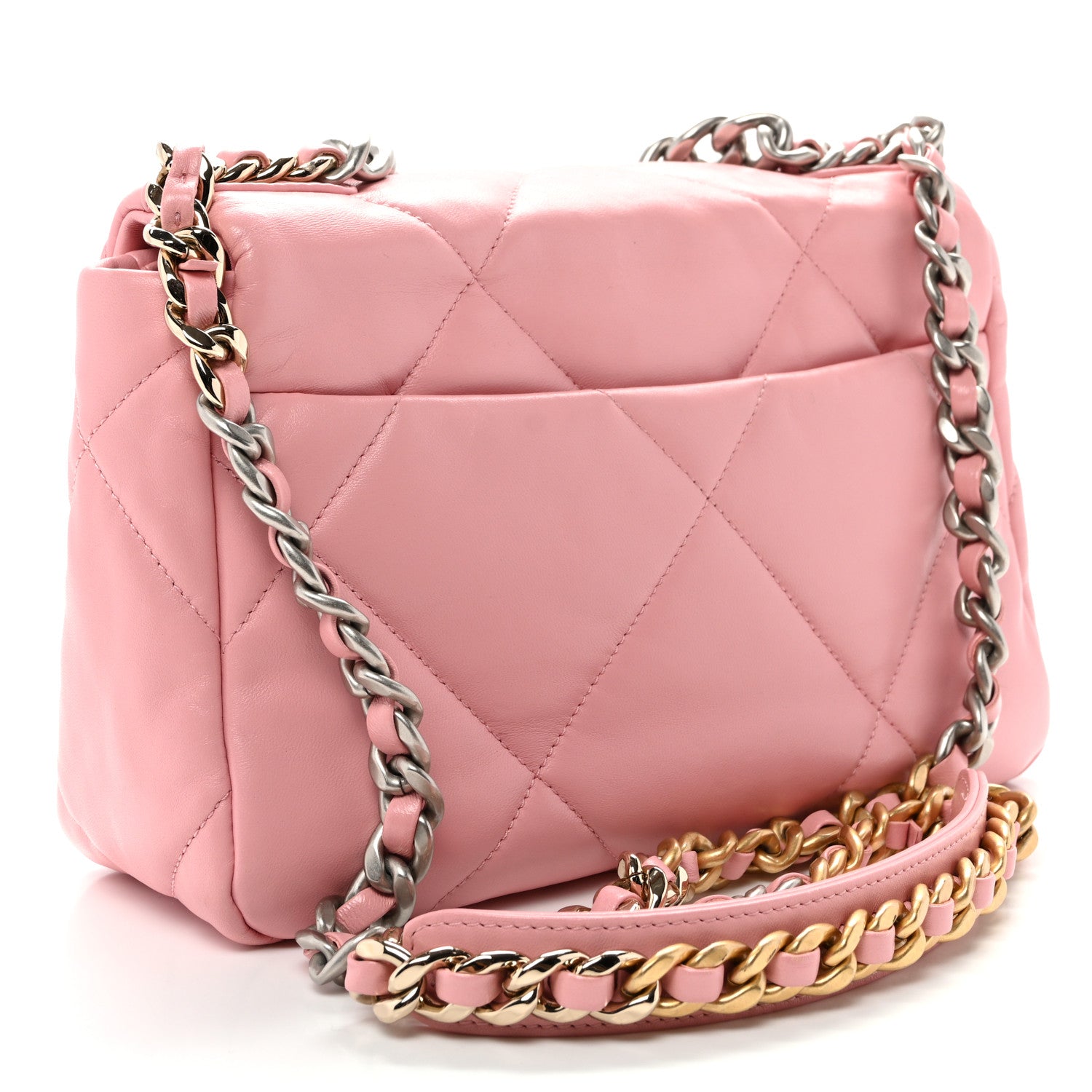 Chanel Lambskin Quilted Medium Chanel 19 Flap Light Pink 3 of 10