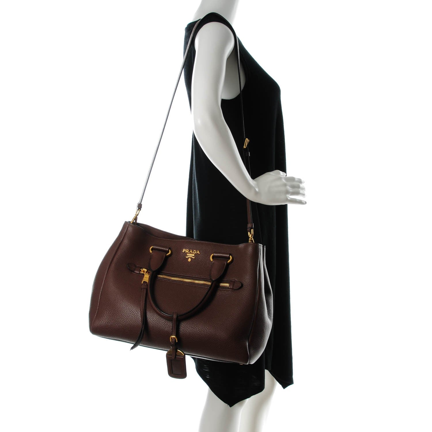 Prada Vitello Daino Shopping Tote Bruciato 2 of 8